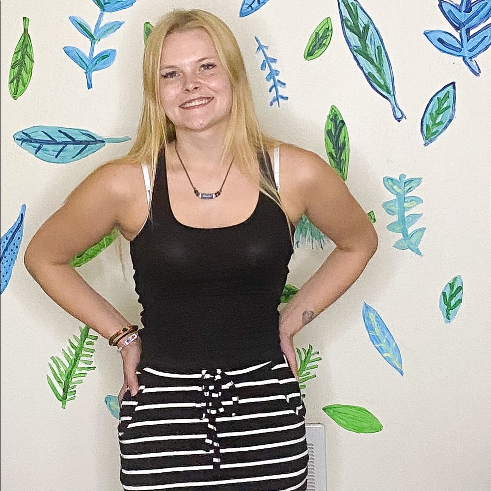 Black Cotton Stretch Racerback Tank